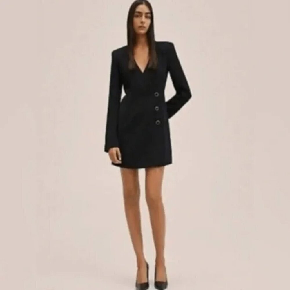 NWT JASON WU Long Sleeve Blazer Dress Black